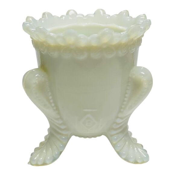 Forget Me Not Toothpick Holder Boyds Art Glass 2000 Silver White  - B1011 - Picture 3 of 16